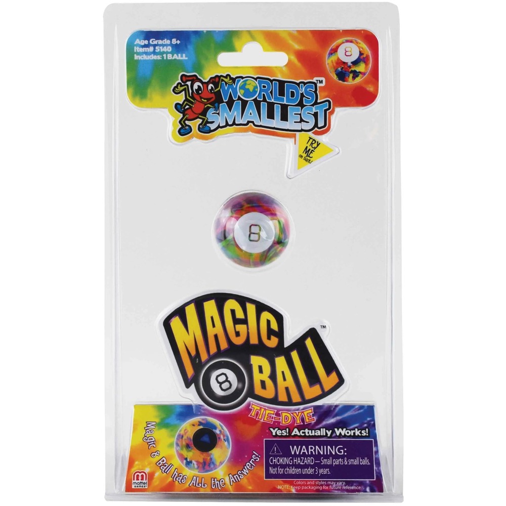 Worlds Smallest Magic 8 Ball Tie-Dye Edition Miniature Novelty Toy Mattel
